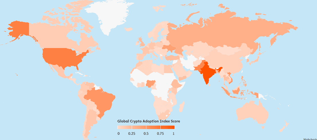Brasil é o 5º país com maior adoção de criptomoedas no mundo